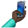 Selfie: Dark Skin Tone Emoji 🤳🏿 image - WhatsApp style