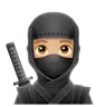 Ninja: Medium-Light Skin Tone Emoji 🥷🏼 image - WhatsApp style