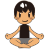 Man In Lotus Position: Medium Skin Tone Emoji 🧘🏽‍♂️ image - Emojidex style