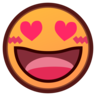 Эмодзи Улыбающееся лицо с глазами-сердечками 😍 image - Emojidex style