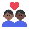 Couple With Heart: Man, Man, Medium-Dark Skin Tone, Dark Skin Tone Emoji 👨🏾‍❤️‍👨🏿 image - Tossface style