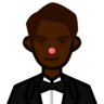 Person In Tuxedo: Dark Skin Tone Emoji 🤵🏿 image - Emojidex style