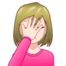 Woman Facepalming: Light Skin Tone Emoji 🤦🏻‍♀️ image - Emojidex style