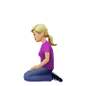 Woman Kneeling: Medium-Light Skin Tone Emoji 🧎🏼‍♀️ image - Apple style