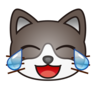 Twarz kota z łzami radości Emoji 😹 image - Emojidex style