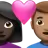 Couple With Heart: Woman, Man, Dark Skin Tone, Medium Skin Tone