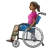 Woman In Manual Wheelchair: Medium-Dark Skin Tone