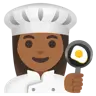 Woman Cook: Medium-Dark Skin Tone Emoji 👩🏾‍🍳 image - Google Noto Color style