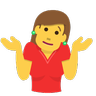 Woman Shrugging Emoji 🤷‍♀️ image - Skype style