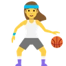 Woman Bouncing Ball Emoji ⛹️‍♀️ image - Skype style