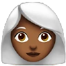 Woman: Medium-Dark Skin Tone, White Hair Emoji 👩🏾‍🦳 image - Apple style