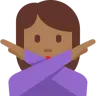 Woman Gesturing No: Medium-Dark Skin Tone Emoji 🙅🏾‍♀️ image - Twitter / X (Twemoji) style
