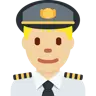 Man Pilot: Medium-Light Skin Tone Emoji 👨🏼‍✈️ image - Twitter / X (Twemoji) style