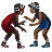 Men Wrestling: Dark Skin Tone, Medium-Dark Skin Tone