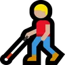 Man With White Cane: Medium-Light Skin Tone Emoji 👨🏼‍🦯 image - Microsoft Windows 10 Segoe UI Emoji style