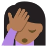 Person Facepalming: Medium-Dark Skin Tone Emoji 🤦🏾 image - EmojiTwo style