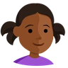 Girl: Medium-Dark Skin Tone Emoji 👧🏾 image - Facebook Messenger (2016) style