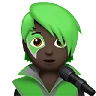 Singer: Dark Skin Tone Emoji 🧑🏿‍🎤 image - Apple style