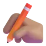 Writing Hand: Medium Skin Tone Emoji ✍🏽 image - Microsoft 3D Fluent style