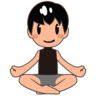 Man In Lotus Position: Medium-Light Skin Tone Emoji 🧘🏼‍♂️ image - Emojidex style