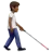 Person With White Cane Facing Right: Medium-Dark Skin Tone