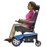 Woman In Motorized Wheelchair: Medium-Dark Skin Tone Emoji 👩🏾‍🦼 image - WhatsApp style
