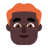 Man: Dark Skin Tone, Red Hair Emoji 👨🏿‍🦰 image - Microsoft Classic 2D style