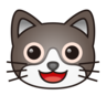 오픈 입으로 웃는 고양이 얼굴 Emoji 😺 image - Emojidex style