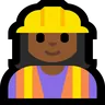 Woman Construction Worker: Medium-Dark Skin Tone Emoji 👷🏾‍♀️ image - Microsoft Windows 10 Segoe UI Emoji style