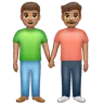 Men Holding Hands: Medium Skin Tone Emoji 👬🏽 image - WhatsApp style