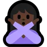 Person Gesturing No: Dark Skin Tone Emoji 🙅🏿 image - Microsoft Windows 10 Segoe UI Emoji style
