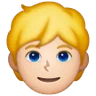 Person: Light Skin Tone, Blond Hair Emoji 👱🏻 image - Samsung style