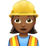 Woman Construction Worker: Medium-Dark Skin Tone Emoji 👷🏾‍♀️ image - Apple style
