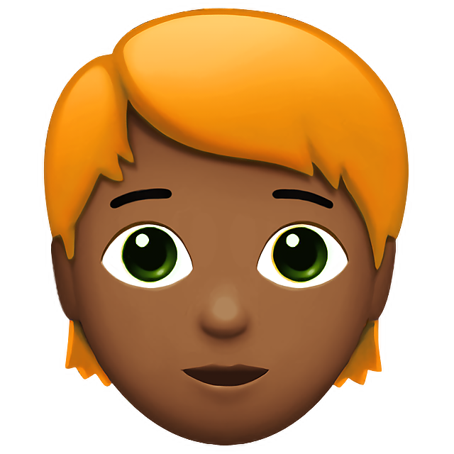 Person: Medium-Dark Skin Tone, Red Hair