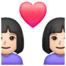 Couple With Heart: Woman, Woman, Light Skin Tone Emoji 👩🏻‍❤️‍👩🏻 image - Samsung style