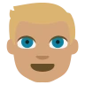 Person: Medium Skin Tone, Blond Hair Emoji 👱🏽 image - EmojiTwo style