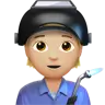 Factory Worker: Medium-Light Skin Tone Emoji 🧑🏼‍🏭 image - Apple style