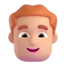 Man: Medium-Light Skin Tone, Red Hair Emoji 👨🏼‍🦰 image - Microsoft 3D Fluent style