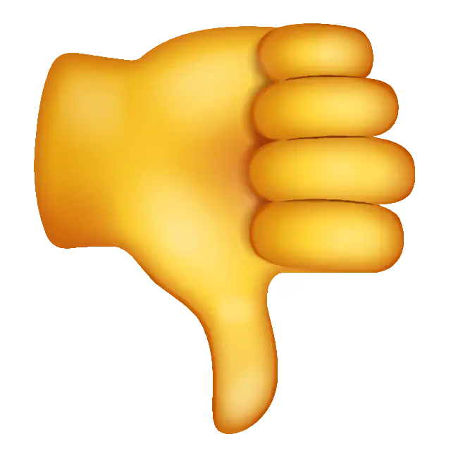 Pulgar abajo muestra