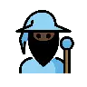 Man Mage: Dark Skin Tone Emoji 🧙🏿‍♂️ image - OpenMoji style