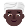 Woman Wearing Turban: Dark Skin Tone Emoji 👳🏿‍♀️ image - Microsoft Classic 2D style
