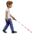 Person With White Cane Facing Right: Medium Skin Tone