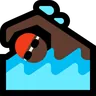Person Swimming: Dark Skin Tone Emoji 🏊🏿 image - Microsoft Windows 10 Segoe UI Emoji style