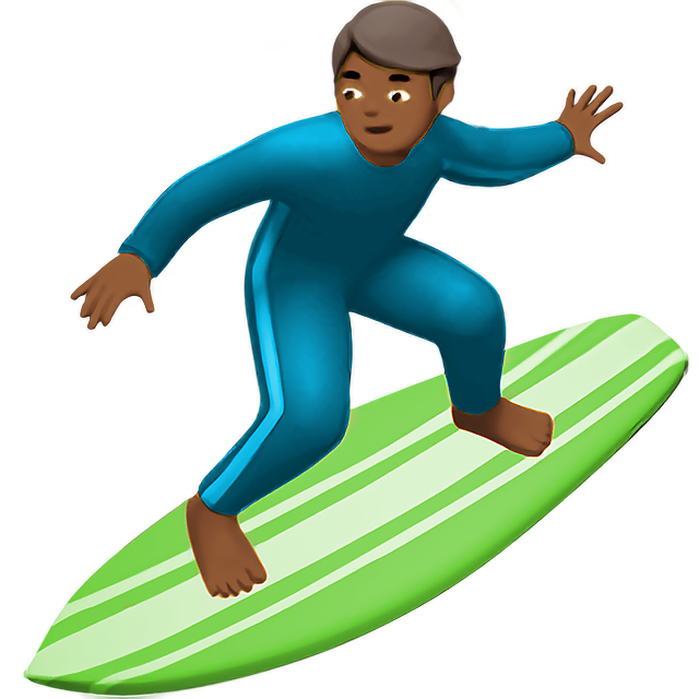 Man Surfing: Medium-Dark Skin Tone