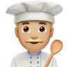 Man Cook: Medium-Light Skin Tone Emoji 👨🏼‍🍳 image - Apple style