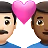 Couple With Heart: Man, Man, Light Skin Tone, Medium-Dark Skin Tone