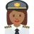 Woman Pilot: Medium-Dark Skin Tone
