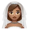 Woman With Veil: Medium Skin Tone Emoji 👰🏽‍♀️ image - WhatsApp style