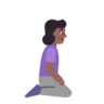 Woman Kneeling Facing Right: Medium-Dark Skin Tone Emoji 🧎🏾‍♀️‍➡️ image - Microsoft Classic 2D style