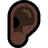 Ear: Dark Skin Tone